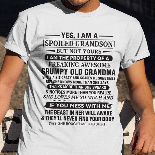 Yes I’m A Stubborn Grandson T-Shirt – Birthday Gift From Grandma / Woman - LUNA00 (SKU10-171-00)