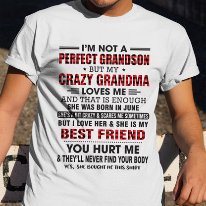 I’m Not A Perfect Grandson T-Shirt – Birthday Gift From June Grandma / Woman - LUNA06 (SKU10-167-06)