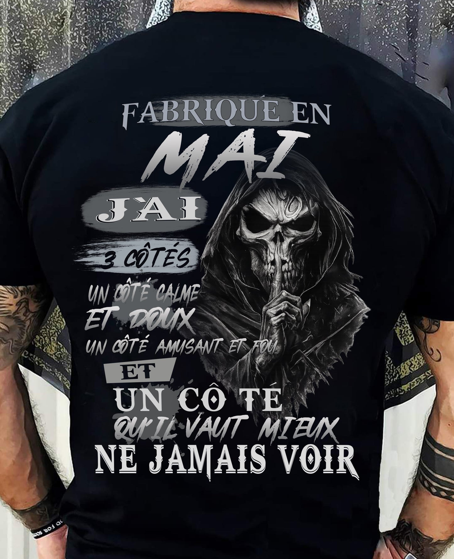 Fabriqué en Mai – J’ai 3 Côtés | T-Shirt Homme Caractère Fort - LUNA05 (SKU26T-01174-05)