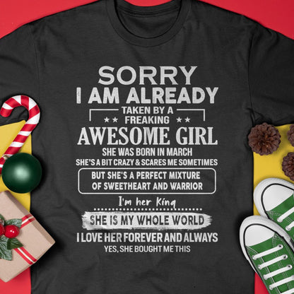 March - Awesome Girl - Perfect Gift For Boyfriend, Husband From Wife - LUNA03 (SKU04-86MT-03)