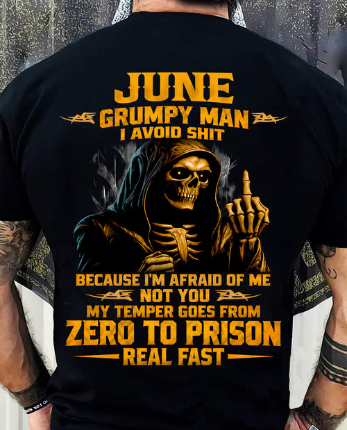 JUNE - GRUMPY MAN — I AVOID SHIT BECAUSE I'M AFRAID OF MY TEMPER - SHIRT FOR MEN - LUNA06 (SKU2609-368-06)