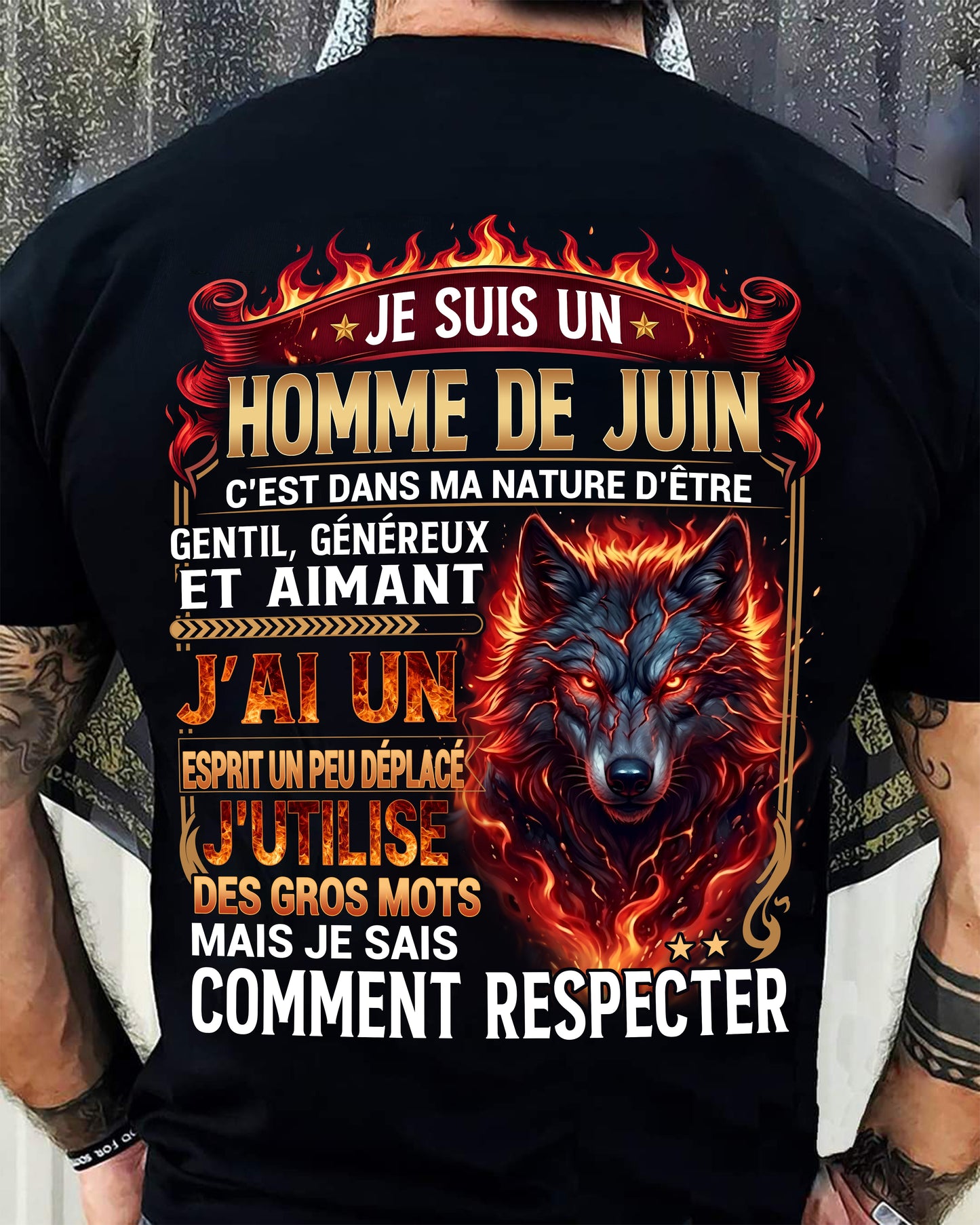 JUIN – ESPRIT MALICIEUX MAIS SAIT RESPECTER - T-SHIRT ANNIVERSAIRE HOMME - IMPRESSION DTG PREMIUM - frLUNA06 (SKU2604-87-06)