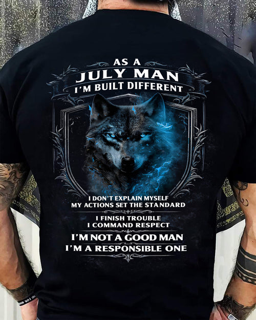 JULY - BUILT DIFFERENT - BIRTHDAY T-SHIRT FOR MEN - EBIL07 (SKU12-301-07)