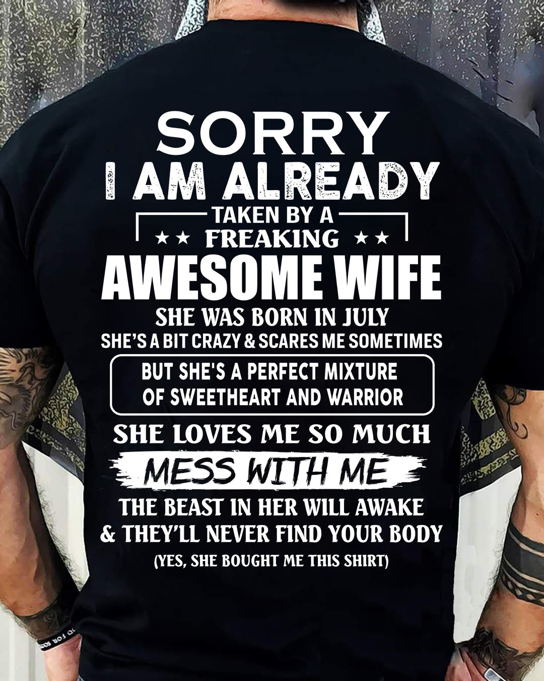Wife July - Perfect gift for husband From Wife - LUNA07 (SKU68-86-07)