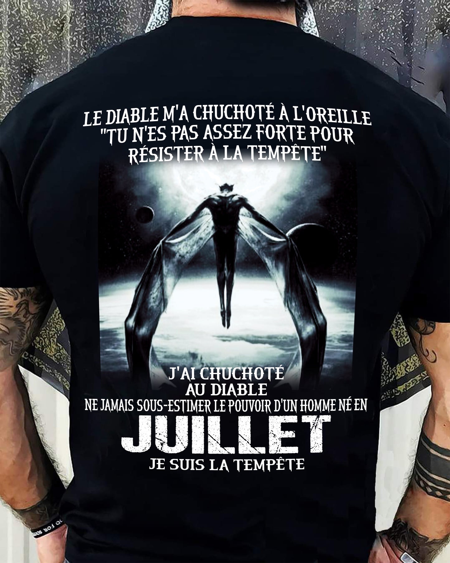 Je Suis la Tempête – Ne Jamais Sous-Estimer le Pouvoir d’un Homme Né en Juillet – T-Shirt Homme - LUNA07 (SKU26T-01160-07)