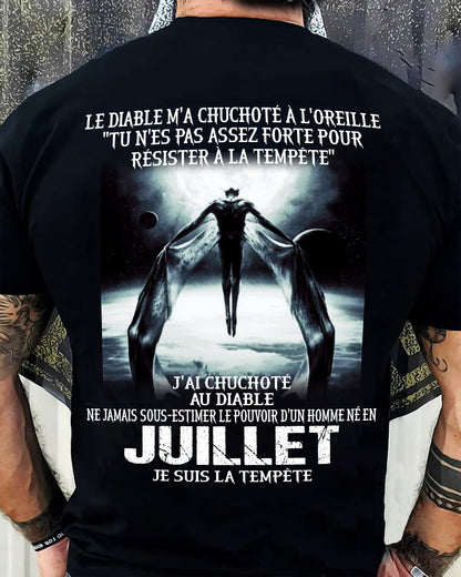 Je Suis la Tempête – Ne Jamais Sous-Estimer le Pouvoir d’un Homme Né en Juillet – T-Shirt Homme - LUNA07 (SKU26T-01160-07)