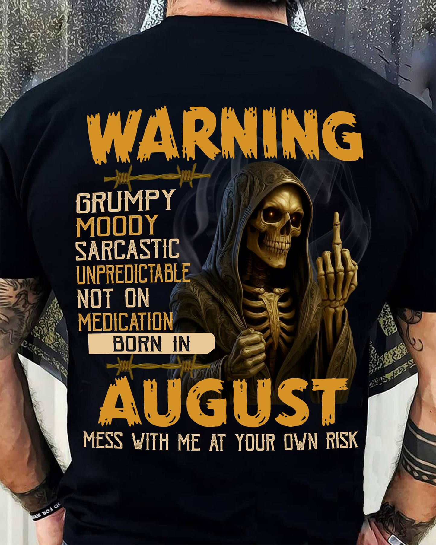 AUGLUNAT - WARNING GRUMPY MOODY - BIRTHDAY T-SHIRT FOR MEN - EBIL08 (SKU26T-01-07-08)