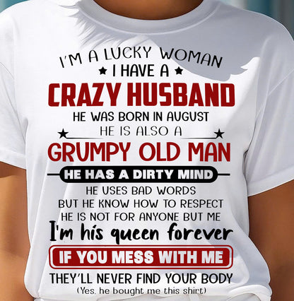 AUGLUNAT - TO MY WIFE - I'M A LUCKY WOMAN - GIFT FROM HLUNABAND - SNOW08 (SKU12-282-08)