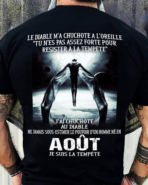 Je Suis la Tempête – Ne Jamais Sous-Estimer le Pouvoir d’un Homme Né en Août – T-Shirt Homme - LUNA08 (SKU26T-01160-08)