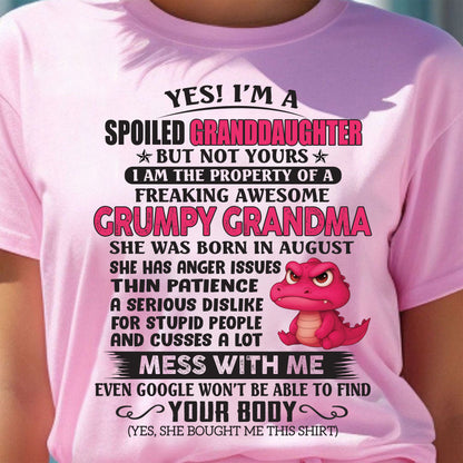 AUGUST - YES, I'M A SPOILED GRANDDAUGHTER - GIFT FROM GRANDMA - LUNA08 (SKU09-96-08)
