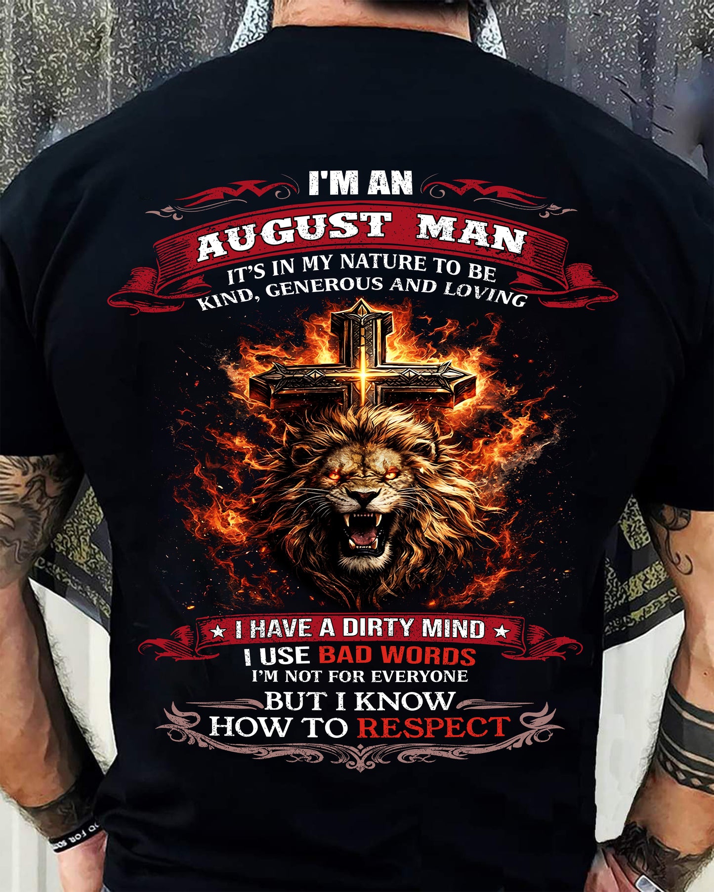 AUGLUNAT - KIND AND LOVING ARE MY NATURE - PREMIUM DTG PRINT BIRTHDAY T-SHIRT FOR MEN - EBIL08 (SKU26T-01-31-08)