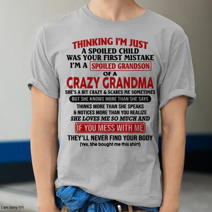 I'M A SPOILED GRANDSON OF A CRAZY GRANDMA - From Grandma - LUNA00 (SKU-GMS1-NTT00)