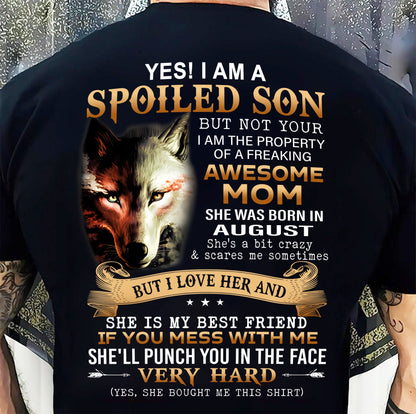 August - Lucky Son of Awesome Mom - Perfect Gift for Son From Mom - LUNA08 (SKU10-128-08)