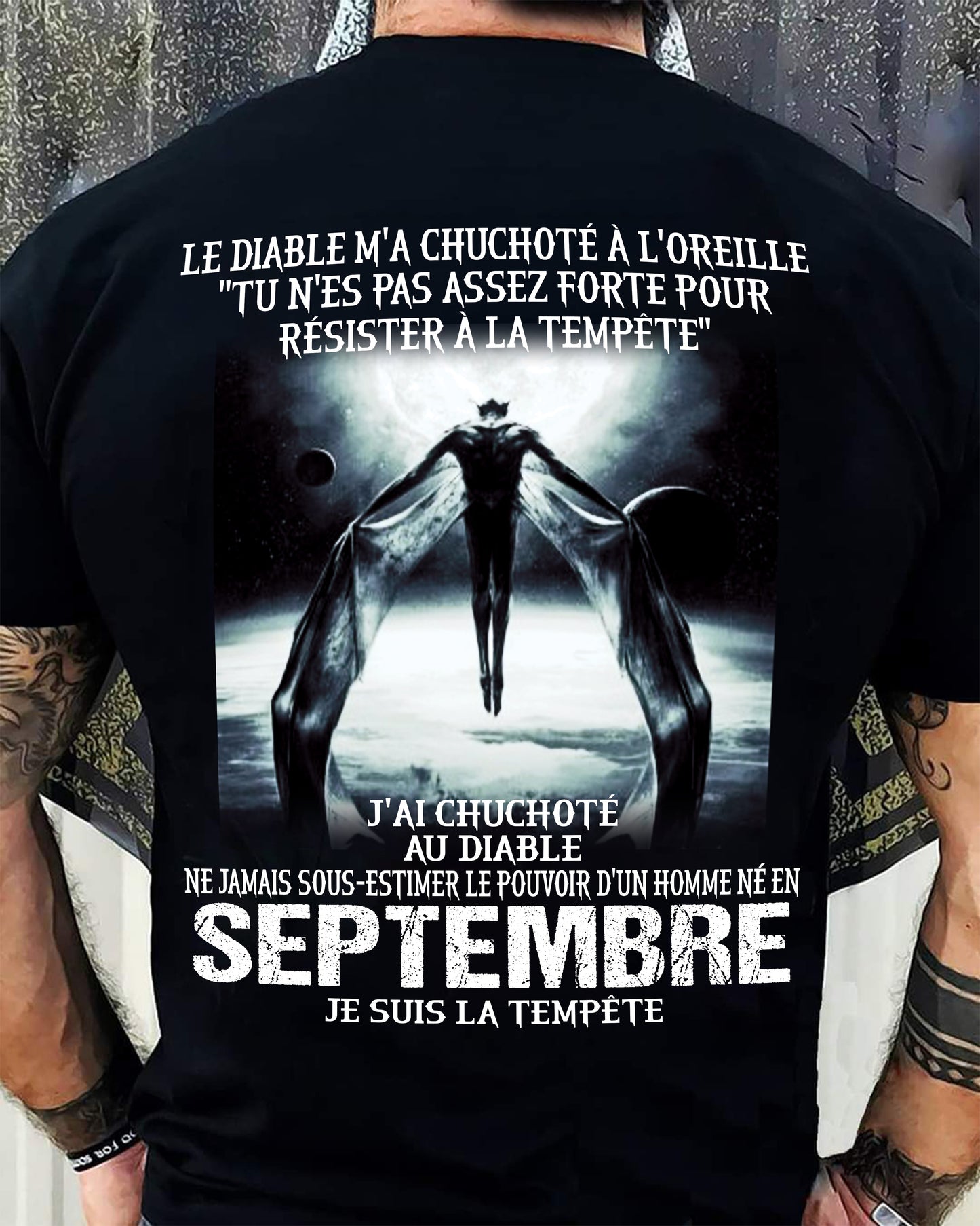 Je Suis la Tempête – Ne Jamais Sous-Estimer le Pouvoir d’un Homme Né en Septembre – T-Shirt Homme - LUNA09 (SKU26T-01160-09)