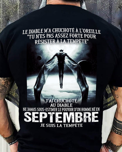 Je Suis la Tempête – Ne Jamais Sous-Estimer le Pouvoir d’un Homme Né en Septembre – T-Shirt Homme - LUNA09 (SKU26T-01160-09)