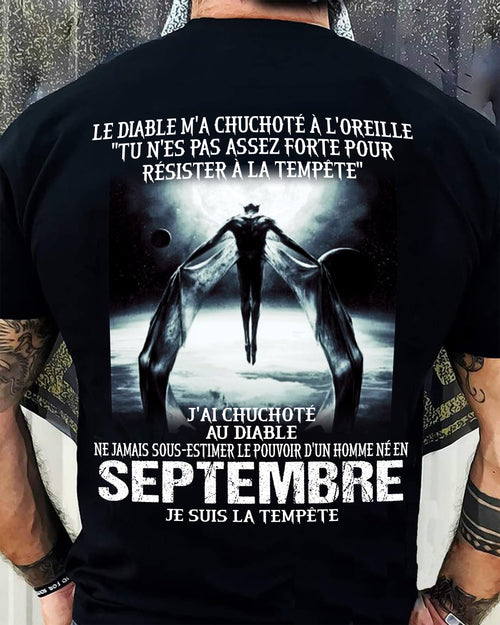 Je Suis la Tempête – Ne Jamais Sous-Estimer le Pouvoir d’un Homme Né en Septembre – T-Shirt Homme - LUNA09 (SKU26T-01160-09)
