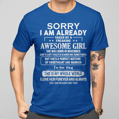 November - Awesome Girl - Perfect Gift For Your Boyfriend, Husband From Wife - LUNA11 (SKU04-86MT-11)
