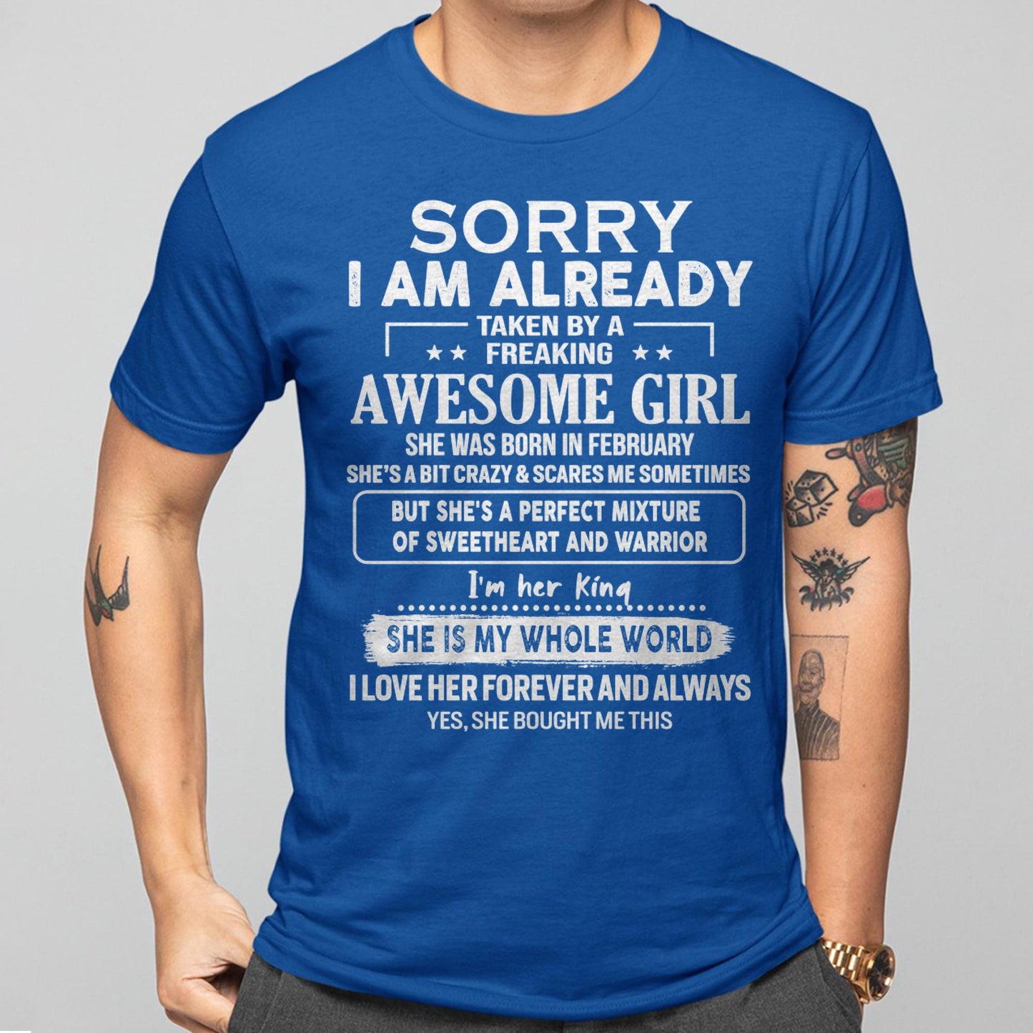 February - Awesome Girl - Perfect Gift For Your Boyfriend, Husband From Wife - LUNA02 (SKU04-86-02)