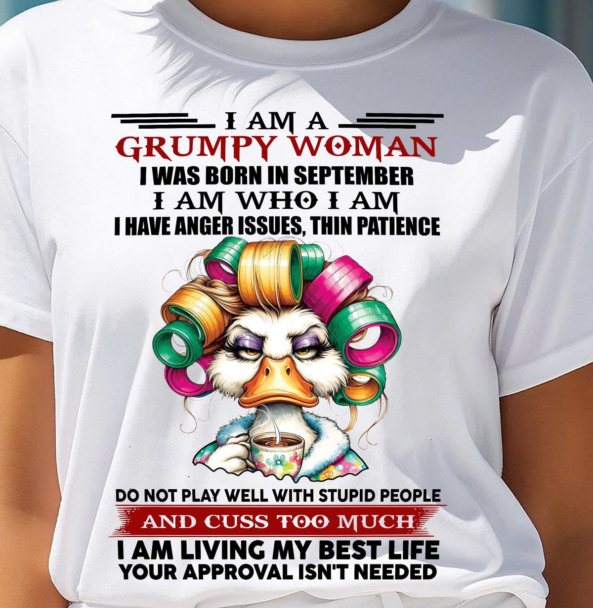SEPTEMBER - GRUMPY WOMAN - BIRTHDAY SHIRT FOR WOMEN - FMA / LUNA09 (SKU26T-01-22-09)