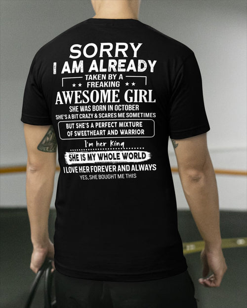 October - Awesome girl - Perfect gift for your boyfriend - (SKU04-86-10) - From Wife LUNA10