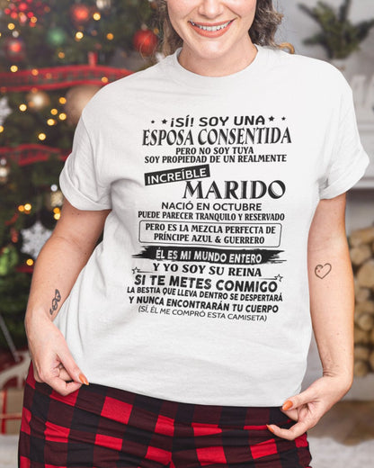 Octubre - Esposo nacido en octubre - Regalo especial para Esposa - T10 (Sku.TbnA3)