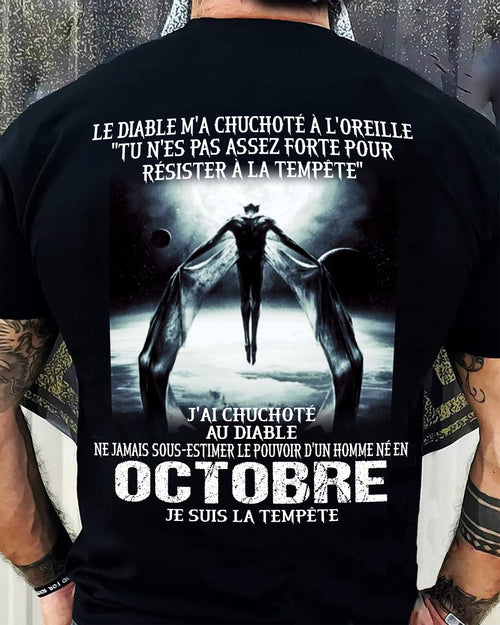 Je Suis la Tempête – Ne Jamais Sous-Estimer le Pouvoir d’un Homme Né en Octobre – T-Shirt Homme - LUNA10 (SKU26T-01160-10)