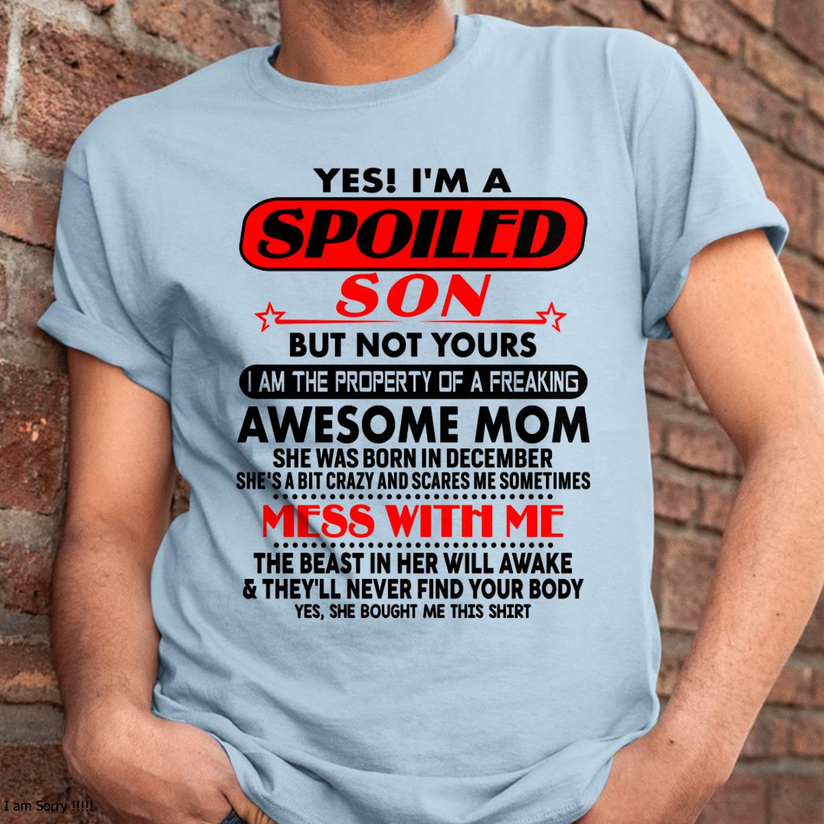December - I am Spoiled Son - Gift For Son From Mom - LUNA12 - (SKU-T1206MS-12)