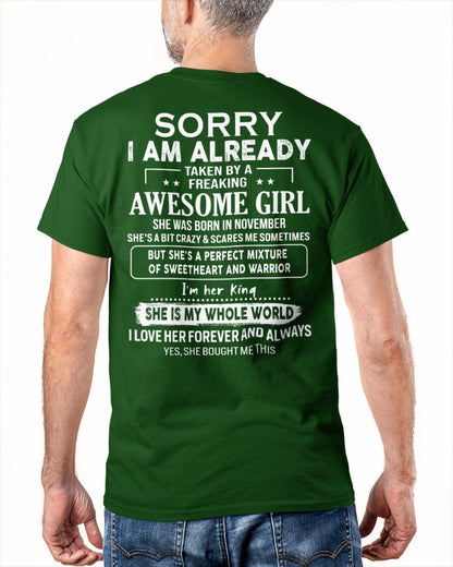 November - Awesome girl - Perfect gift for your boyfriend - (SKU04-86-11) - From Wife LUNA11