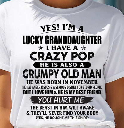 NOVEMBER - LUCKY GRANDDAUGHTER OF CRAZY POP - PERFECT GIFT FOR YOUR GRANDDAUGHTER FROM POP - LUNA11 (SKU12-39-11)