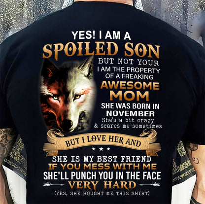 November - Lucky Son of Awesome Mom - Perfect Gift for Son From Mom - LUNA11 (SKU10-128-11)