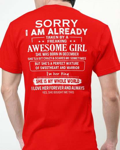 December - Awesome girl - Perfect gift for your boyfriend - (SKU04-86-12) - From Wife LUNA12