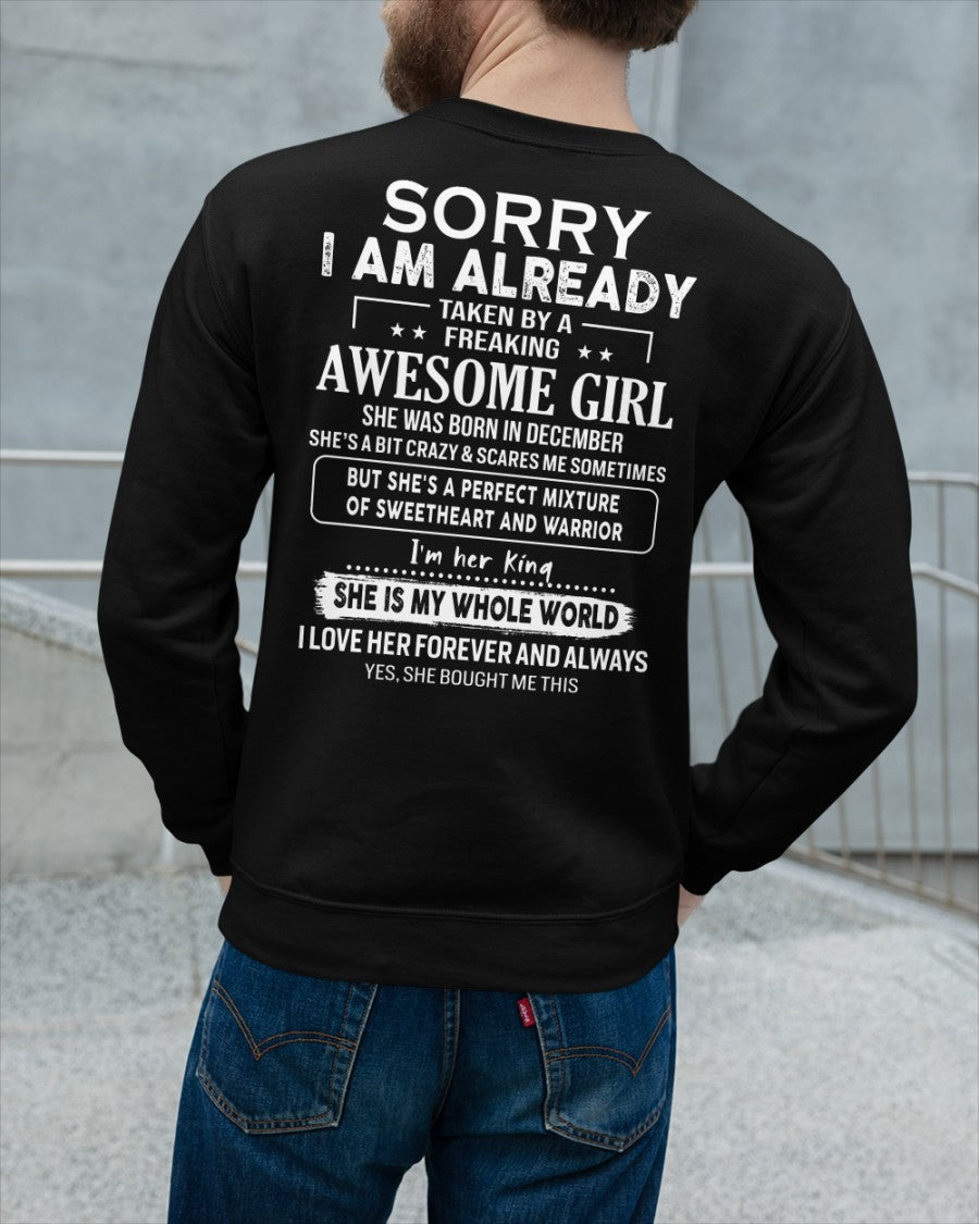 December - Awesome girl - Perfect gift for your boyfriend - (SKU04-86-12) - From Wife LUNA12