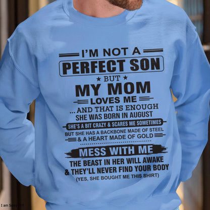 August - "I'M NOT A PERFECT SON BUT MY MOM LOVES ME" - Birthday Gift From August Mom / Woman - LUNA08 (SKU10-147-08)