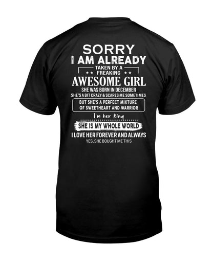 December - Awesome girl - Perfect gift for your boyfriend - (SKU04-86-12) - From Wife LUNA12