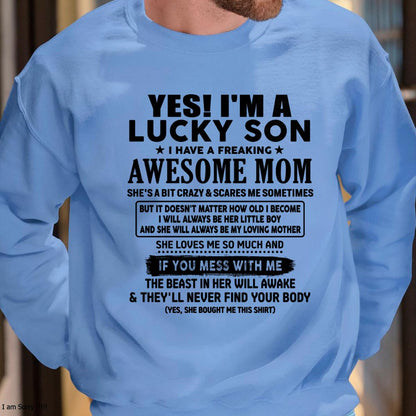 I am Lucky Son - Gift For Son From Mom - LUNA00 - (SKU-T1206LMS-00)