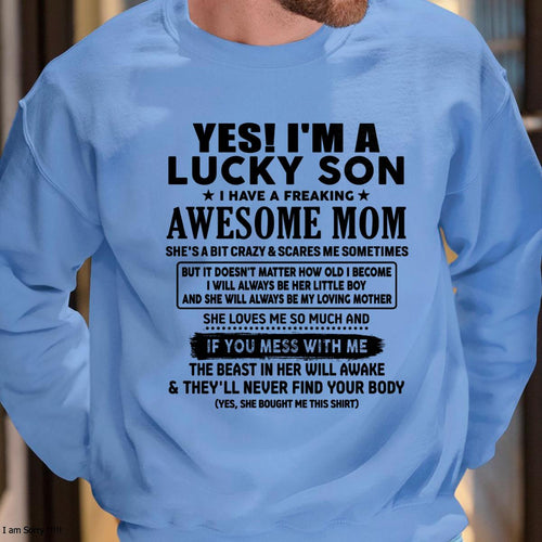 I am Lucky Son - Gift For Son From Mom - LUNA00 - (SKU-T1206LMS-00)