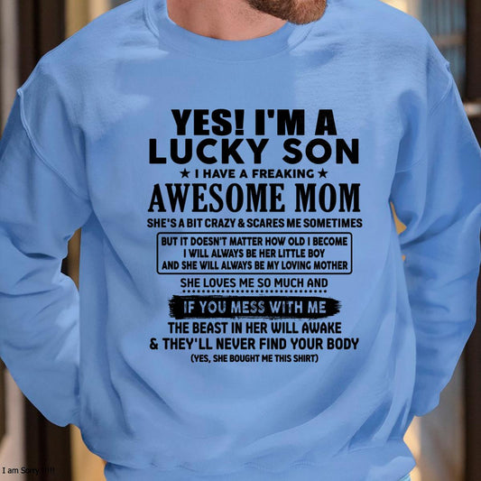 I am Lucky Son - Gift For Son From Mom - LUNA00 - (SKU-T1206LMS-00)