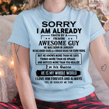 January - Awesome Guy - Perfect gift for your girlfriend or wife From Husband - LUNA01  (SKUT08-11-01)