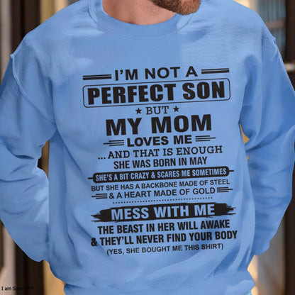 May - "I'M NOT A PERFECT SON BUT MY MOM LOVES ME" - Birthday Gift From May Mom / Woman - LUNA05 (SKU10-147-05)