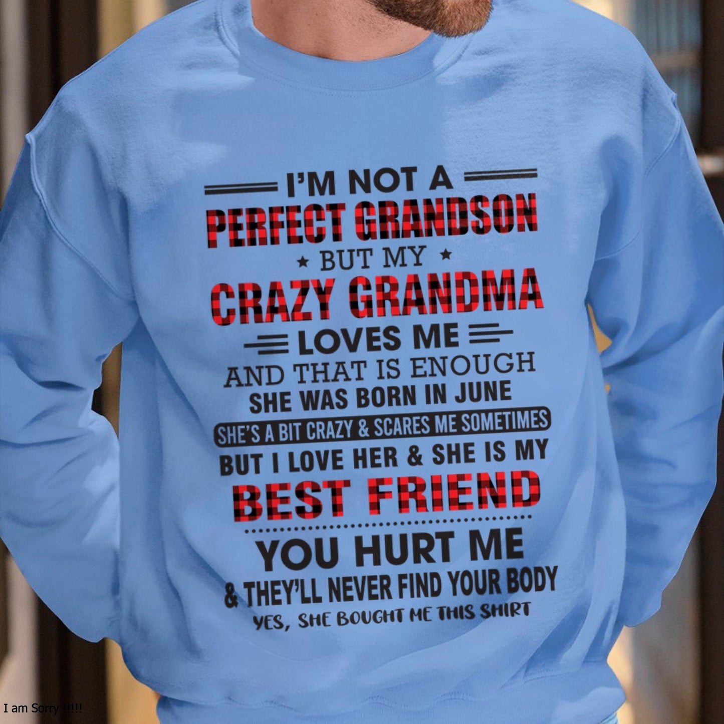 I’m Not A Perfect Grandson T-Shirt – Birthday Gift From June Grandma / Woman - LUNA06 (SKU10-167-06)