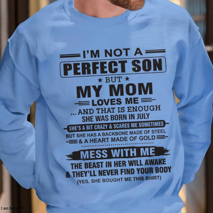 July - "I'M NOT A PERFECT SON BUT MY MOM LOVES ME" - Birthday Gift From July Mom / Woman - LUNA07 (SKU10-147-07)