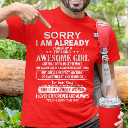 September - Awesome Girl - Perfect Gift For Your Boyfriend, Husband From Wife - LUNA09 (SKU04-86MT-09)