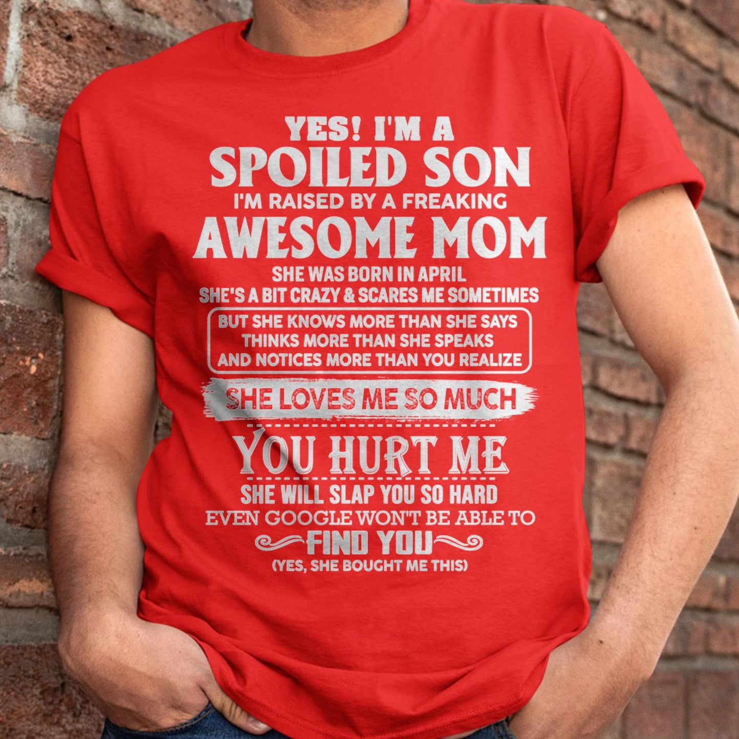 April - Awesome Mom - Perfect Gift For Spoiled Son From Mom - LUNA04 (SKU05-47-04)