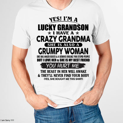 LUCKY GRANDSON OF CRAZY GRANDMA -  PERFECT GIFT FROM GRANDMA - LUNA00 (SKU12-113-00)
