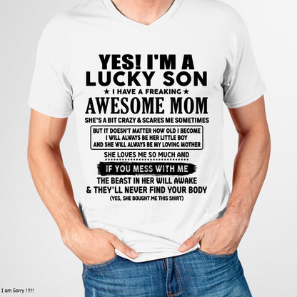 I am Lucky Son - Gift For Son From Mom - LUNA00 - (SKU-T1206LMS-00)
