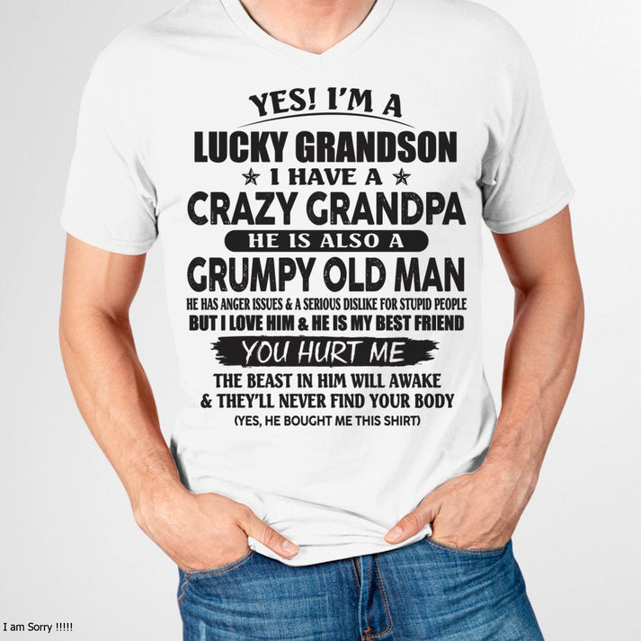 LUCKY GRANDSON OF CRAZY GRANDPA -  PERFECT GIFT FROM GRANDPA - LUNA00 (SKU12-145-00)