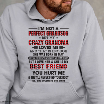 I’m Not A Perfect Grandson T-Shirt – Birthday Gift From May Grandma / Woman - LUNA05 (SKU10-167-05)