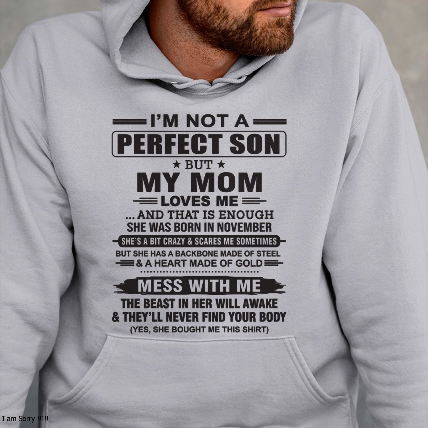 November - "I'M NOT A PERFECT SON BUT MY MOM LOVES ME" - Birthday Gift From November Mom / Woman - LUNA11 (SKU10-147-11)