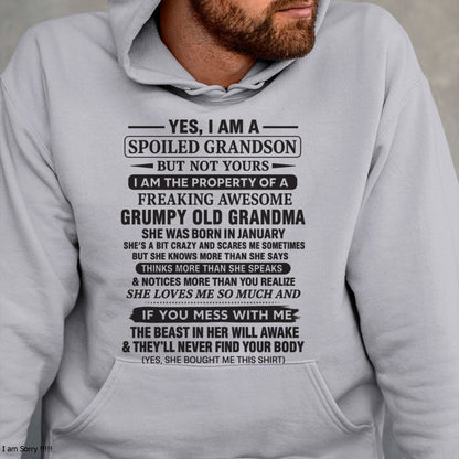 Yes I’m A Stubborn Grandson T-Shirt – Birthday Gift From February Grandma / Woman - LUNA02 (SKU10-171-02)