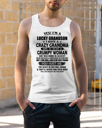 AUGUST - LUCKY GRANDSON OF CRAZY GRANDMA -  PERFECT GIFT FROM GRANDMA - LUNA08 (SKU12-113-08)